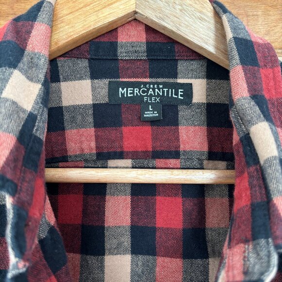 J.Crew Mercantile Flannel Shirt with Elbow Patches - Sz L - Picture 3 of 8